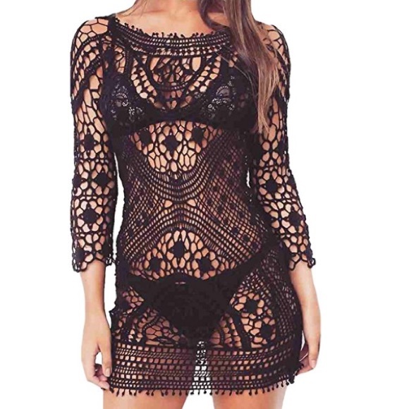Boutique Other - Kona Black Lace Cover Up